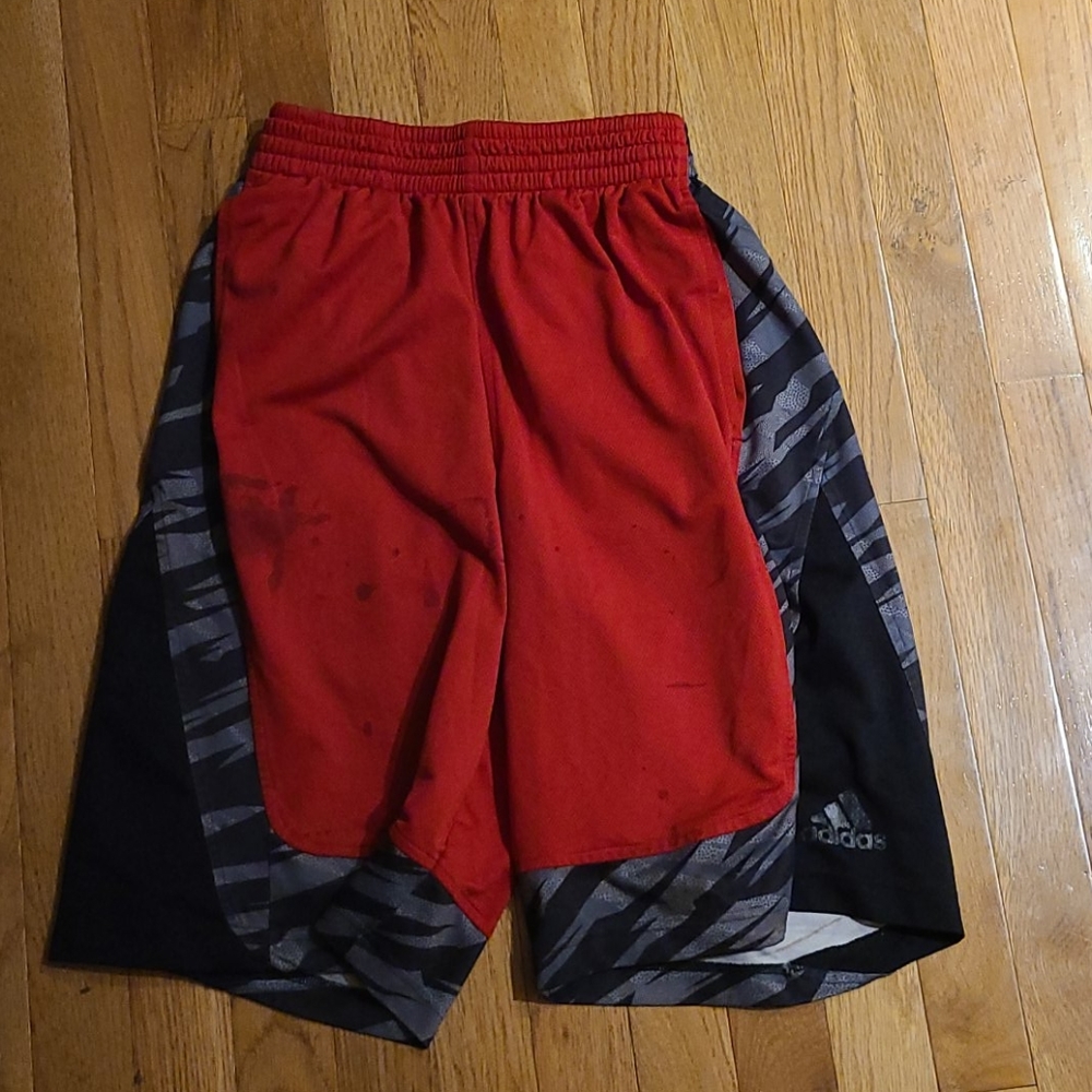 Slightly Stained Red Adidas Shorts